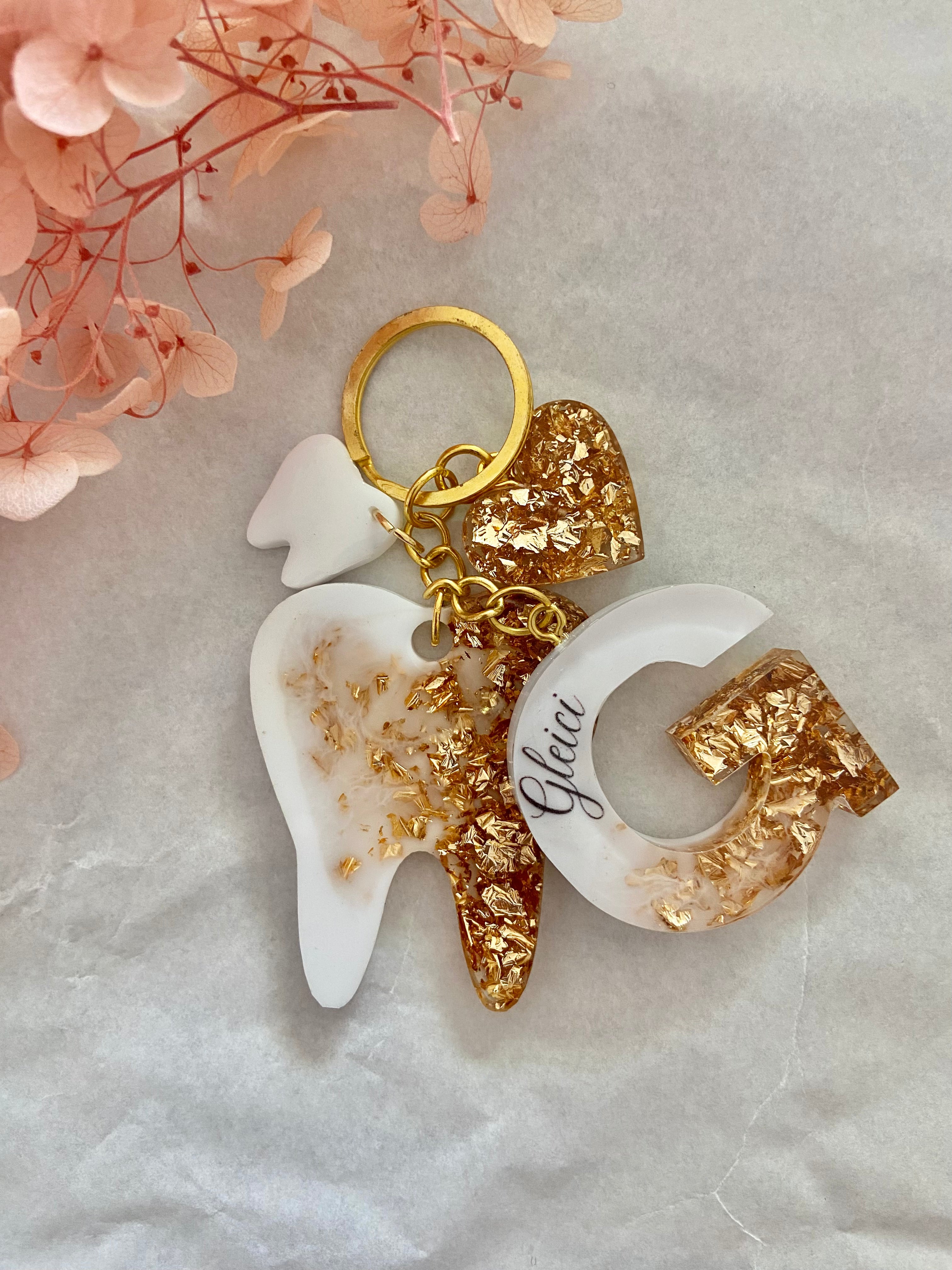 Chaveiro Inicial Personalizado + Pingente